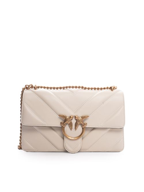 Borsa a mano media Love One Classic Light in nappa chevron Bianco PINKO | 104549 A2OSZ14Q